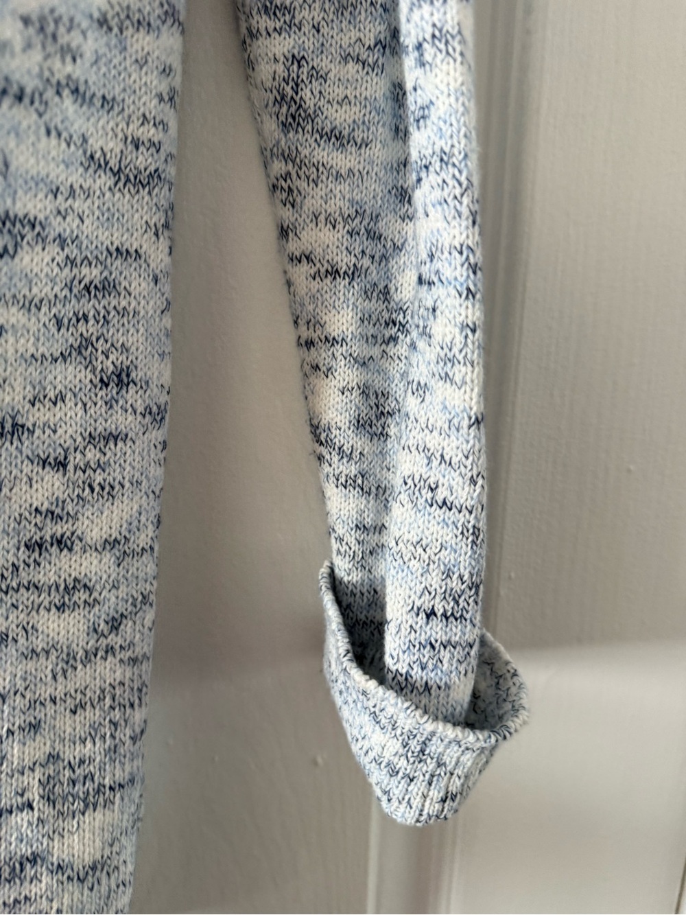 Charter Club Open-Front Heathered Blue Cardigan - Picture 3 of 6
